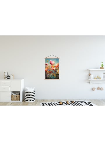 MuchoWow Poster mit Leiste Bunte Blumen