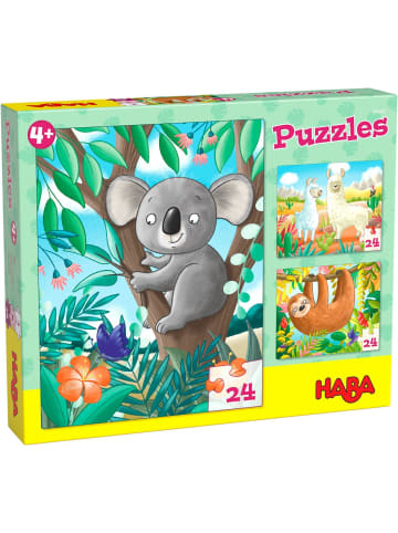 HABA Sales GmbH & Co.KG Puzzles Koala, Faultier & Co. 3 x 24 Teile