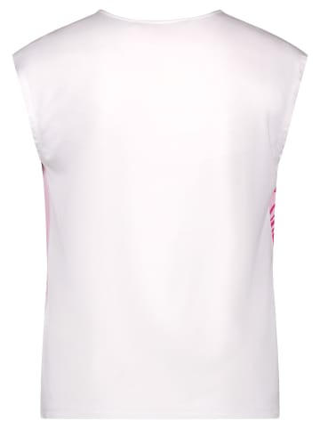 TAIFUN T-Shirt Kurzarm Rundhals in White gemustert