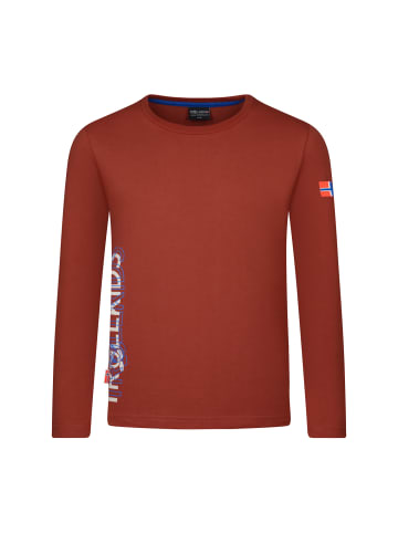 Trollkids Longsleeve "Stavanger" in Rostrot/Mittelblau