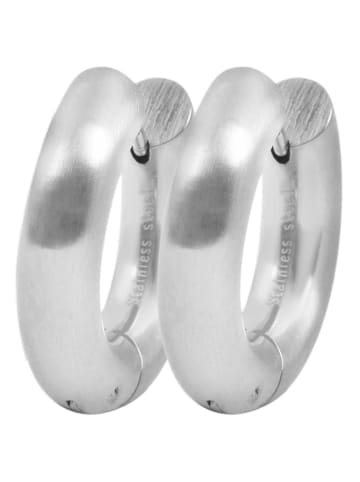 Adeliás Damen Ohrringe – Klappcreole aus Edelstahl in silber