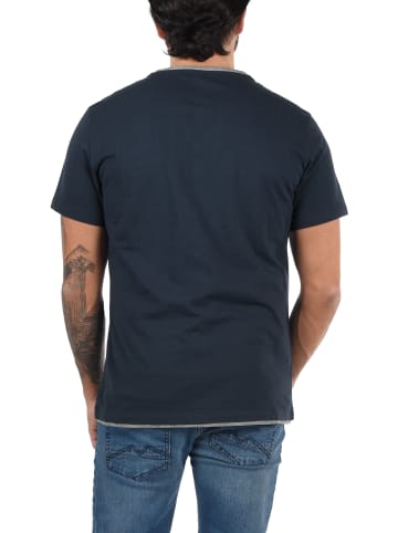 BLEND Layershirt BHLeonis 20711582 ME T-Shirt in Double-Layer-Optik in Blau