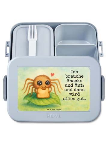 Mr. & Mrs. Panda Lunch Box Spinne Agathe Sandwich Design mit Spruch in Blau Pastell
