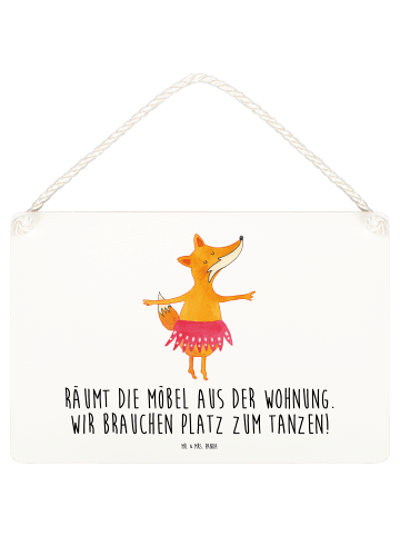 Mr. & Mrs. Panda Deko Schild Fuchs Ballerina mit Spruch in Weiß