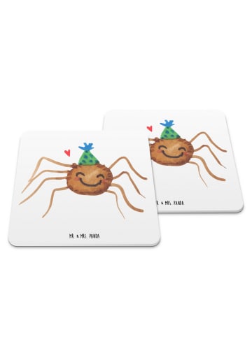 Mr. & Mrs. Panda Untersetzer für Gläser Spinne Agathe Party ohne... in Weiß
