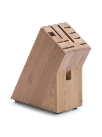 Zeller Bambus Messerständer, Messerblock in Braun, (B) 9 x (H) 22 x (L) 22 cm