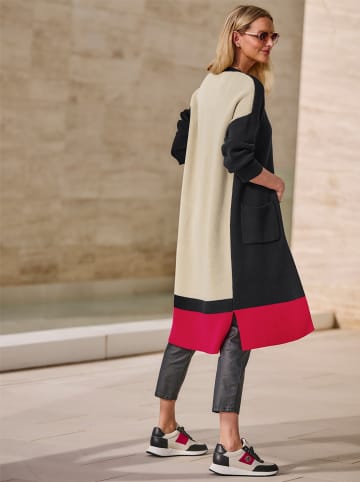Heine Longstrickjacke in schwarz-sand-gemustert