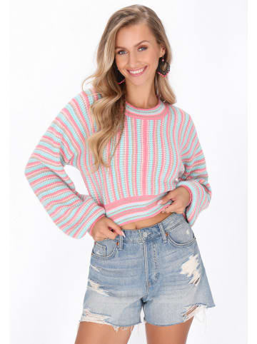 IZIA Sweater in turquoise multicolor
