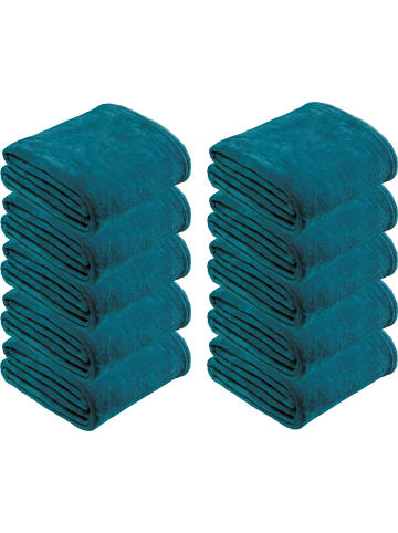 REDBEST Fleece, Microfaser Wohndecke 10er-Pack in türkis