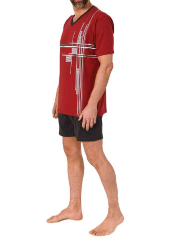 NORMANN Shorty Schlafanzug kurzarm Pyjama Frontprint Übergrösen in rot