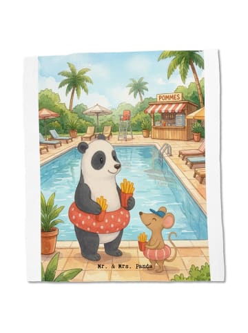 Mr. & Mrs. Panda Tasche Panda Schwimmbad Pommes Design ohne Spruch in Weiß