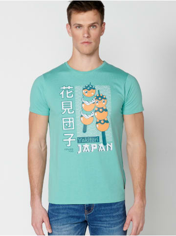 KOROSHI Kurzarm T-Shirt in grun