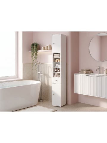 Beliani Badezimmerschrank CUICOCHA in Weiß - (W) 20 x (H) 180 x (L) 20 cm