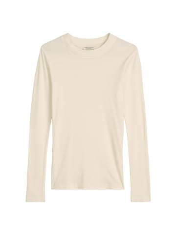 Marc O'Polo Geripptes Longsleeve slim in White Cotton
