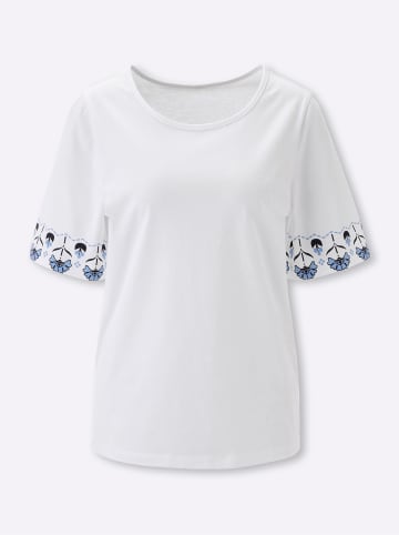 Sieh an! Kurzarmshirt in weiß-marine