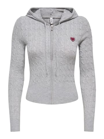 ONLY Kapuzenpullover in Light Grey Melange