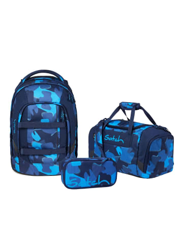 Satch Schulrucksack-Set PACK Troublemaker 3-teilig in Blau