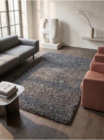 KADIMA DESIGN Teppich Hochflor Shaggy Waschbar Einfarbig RHEIN Strapazierfähig in Grau