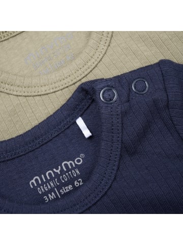 Minymo Kinder Langarmbody "Body LS (2-pack)" in Blau