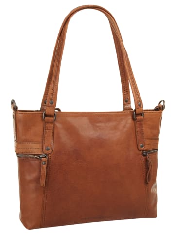 SPIKES & SPARROW Shopper echt Leder in cognac