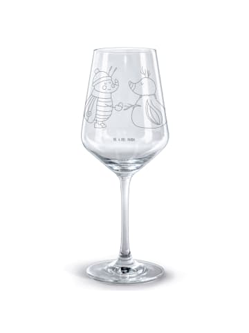 Mr. & Mrs. Panda Weinglas Nachtfalter Schneemann ohne Spruch in Transparent
