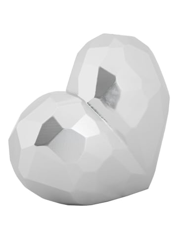Mauro Ferretti Vase aus silbernem Kunstharz, 19 x 9 x 18 cm