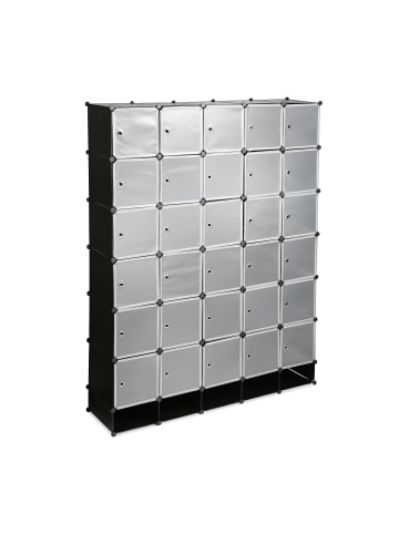 relaxdays Kleiderschrank Stecksystem in Schwarz - (B)180 x (H)234 x (T)46,5 cm