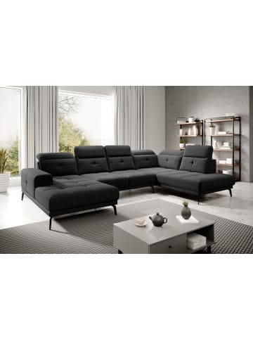 MF Design Brita Recamiere Rechts in Schwarz -  (L) 205 x (B) 350 x (H) 107 cm