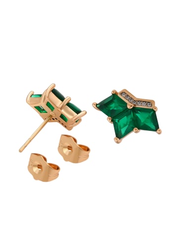 faina Women Stud Earrings in Rose Gold Green