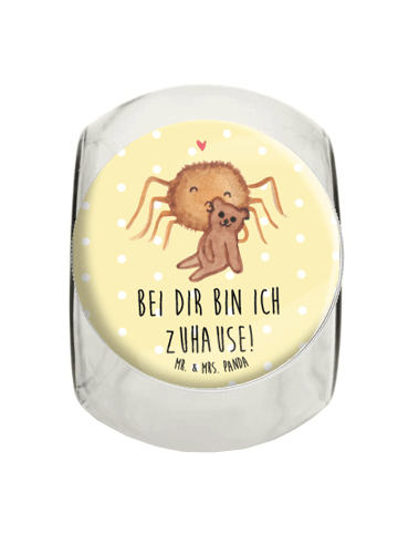 Mr. & Mrs. Panda Bonbonglas Spinne Agathe Teddy mit Spruch in Gelb Pastell