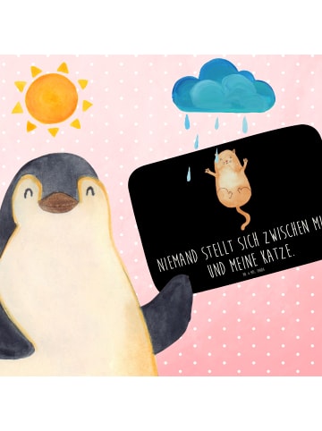 Mr. & Mrs. Panda Badematte Katze Umarmen mit Spruch in Schwarz