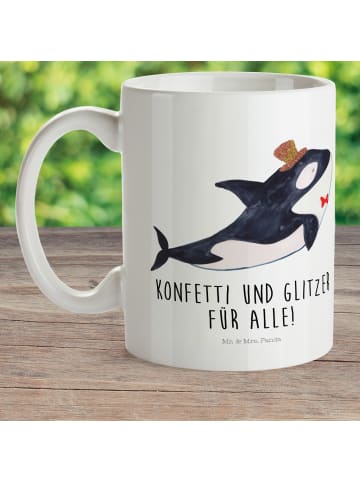 Mr. & Mrs. Panda Pott Orca Zylinder mit Spruch in Weiß