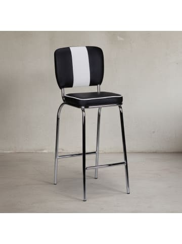 KADIMA DESIGN Barstuhl American Diner 50er Jahre Retro Weiß in Schwarz