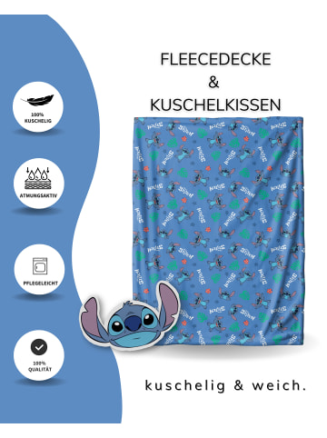 MTOnlinehandel Kuschelset, Decke und Kissen "Disney's Lilo & Stitch" in Blau