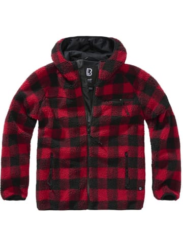 Brandit Fleecejacke/Fleecepullover "Teddyfleece Worker Jacket" in Rot