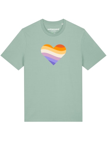 wat? Apparel T-Shirt Rainbow Heart in Aloe