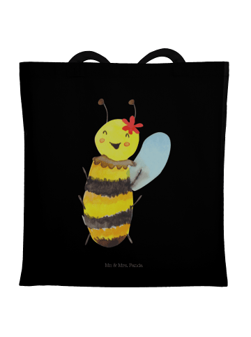 Mr. & Mrs. Panda Shopper Bag Biene Happy ohne Spruch in Schwarz