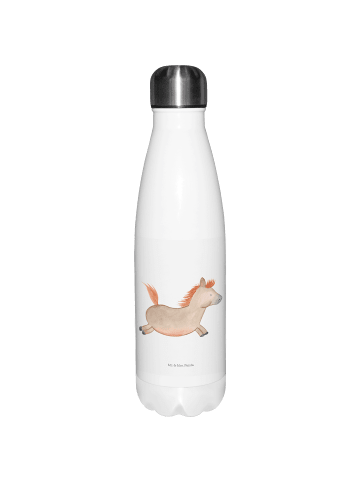 Mr. & Mrs. Panda Trinkflasche Pferd Springen ohne Spruch in Weiß
