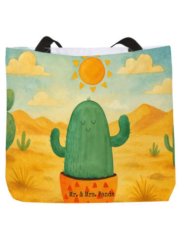 Mr. & Mrs. Panda Strandtasche Kaktus Sonne Design ohne Spruch in Weiß