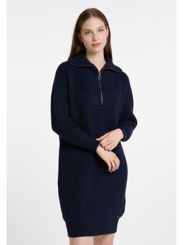 DreiMaster Damen Strick Langarmkleid Midi in Marine
