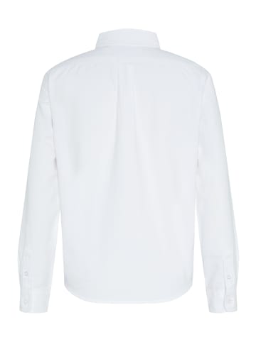 Polo Sylt Hemd mit geknöpftem Kragen und Logo-Stitching in Weiß