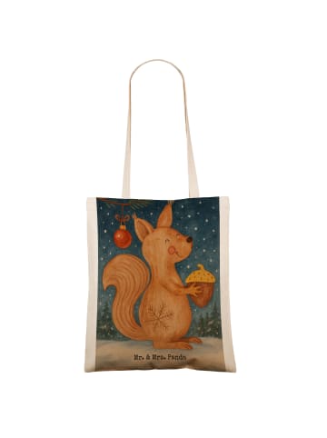 Mr. & Mrs. Panda Tote Bag Eichhörnchen Weihnachten Design ohne S... in Weiß
