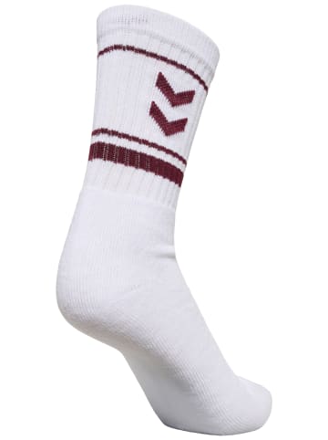 Hummel 6-er Set Sport Freizeit Basic Socken mit Logo in Schwarz-Bordeaux