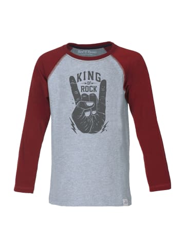 Band of Rascals Longsleeve " King of Rock Raglan " in rot