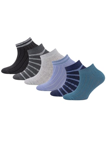 ewers 6er-Set Sneaker Socken 6er Pack Ringel/Rippe in bunt
