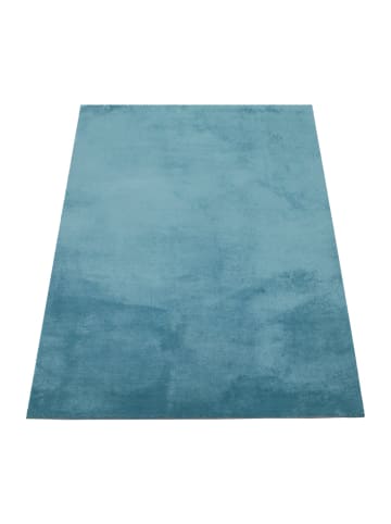 KADIMA DESIGN Teppich Kurzflor waschbar Unifarben Wohnzimmer in Türkis