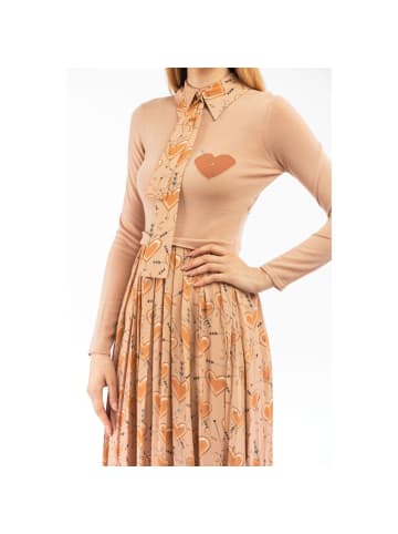 Elisabetta Franchi Beige Wolle Casual Kleid