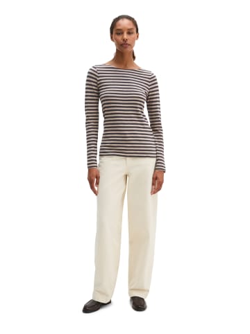 Marc O'Polo Gestreiftes Longsleeve regular in Light Beige