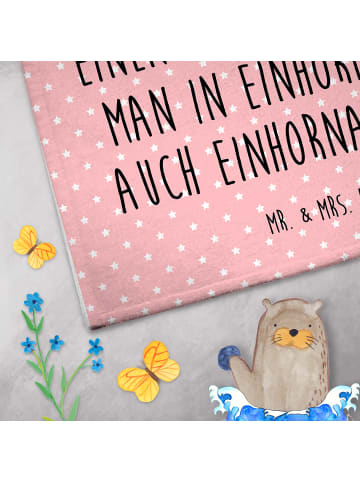 Mr. & Mrs. Panda gäste wc handtuch Einhorn Regenbogen mit Spruch in Rot Pastell