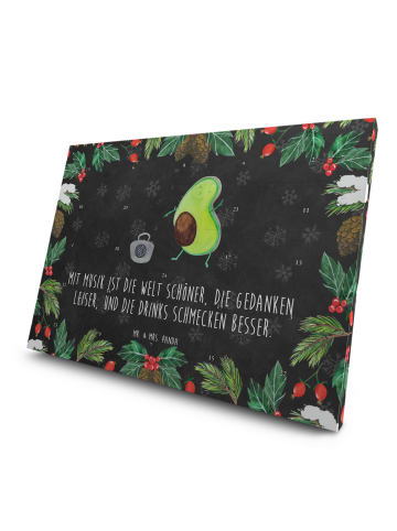 Mr. & Mrs. Panda Advents-Teekalender Avocado Tanzen mit Spruch in Kreidetafel